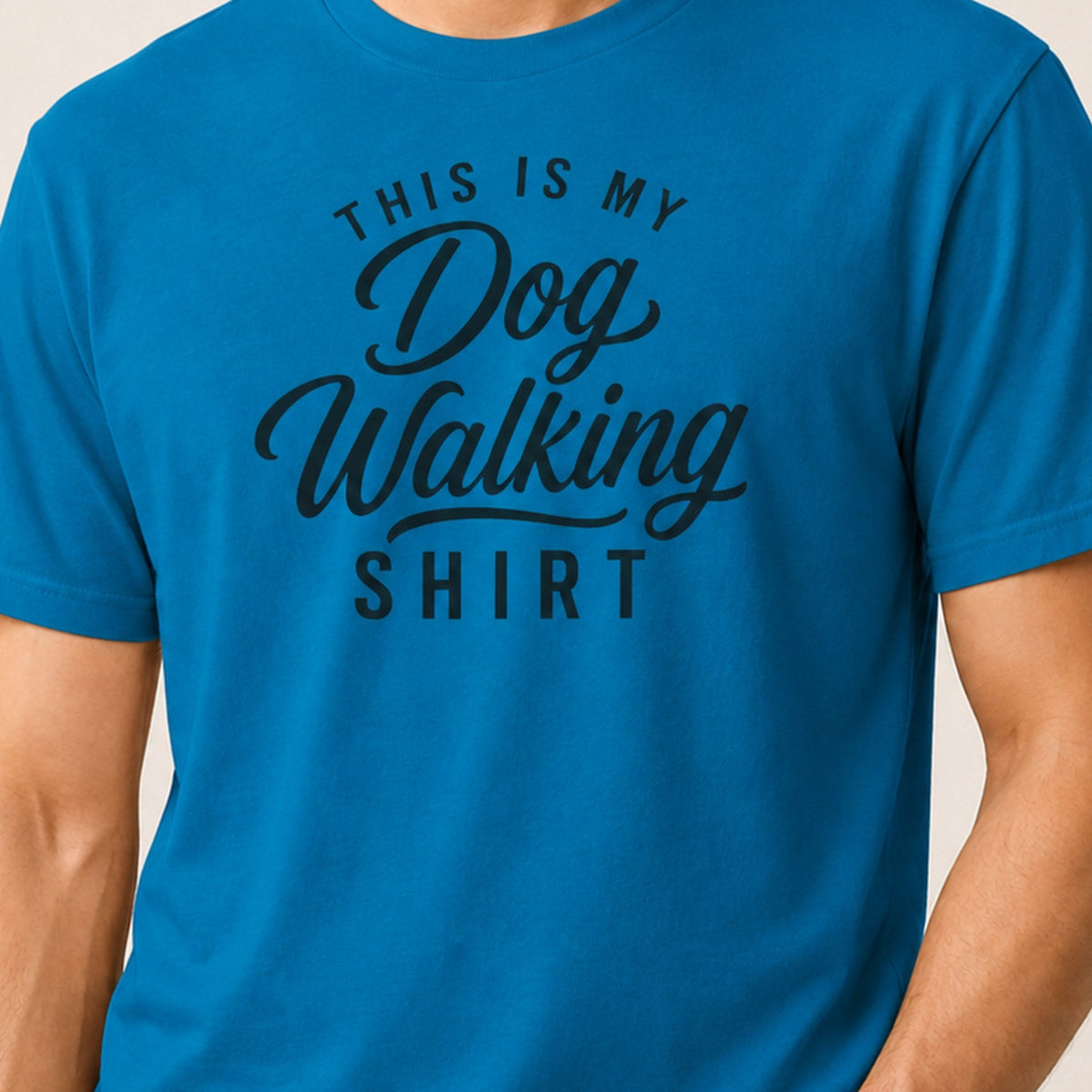 Dog Walking T-Shirt - Sapphire Zoomed In