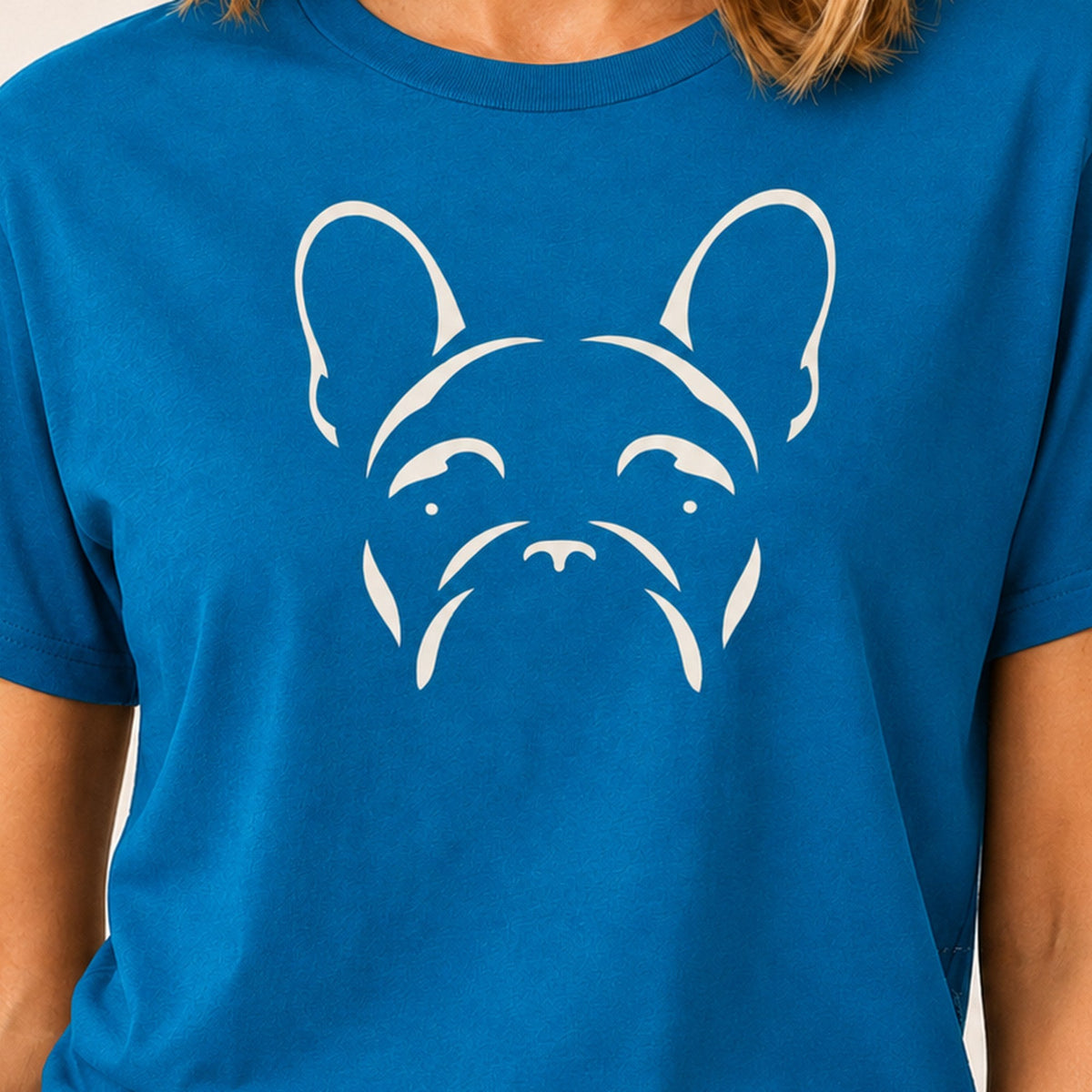 Minimalist Frenchie T-Shirt - Sapphire Zoomed In