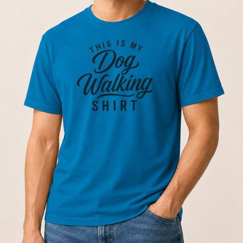 Dog Walking T-Shirt - Sapphire