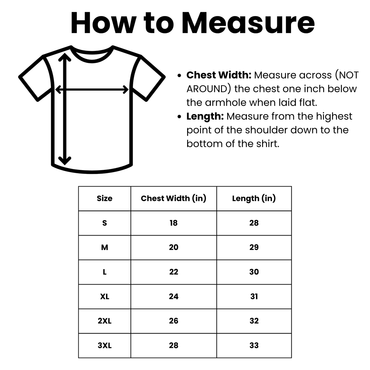 Size guide chart
